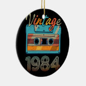 ヴィンテージ1984カセットテープレトロ39誕生日39 セラミックオーナメント (右)