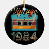ヴィンテージ1984カセットテープレトロ39誕生日39 セラミックオーナメント (裏面)
