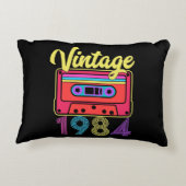 ヴィンテージ1984カラフルカセットテープ アクセントクッション (裏面)
