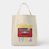 ヴィンテージ1984カラフルカセットテープ トートバッグ (裏面)