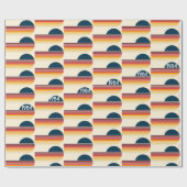 ヴィンテージ1984ストライプレトロ太陽40歳 ラッピングペーパー (フラット)