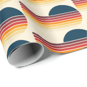 ヴィンテージ1984ストライプレトロ太陽40歳 ラッピングペーパー (ロールコーナー)