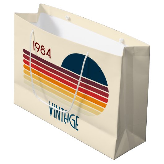ヴィンテージ1984レトロストライプサン ラージペーパーバッグ (正面アングル)