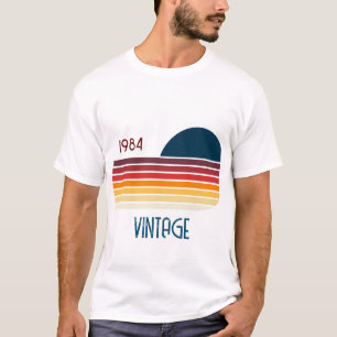 ヴィンテージ1984レトロストライプサン Tシャツ