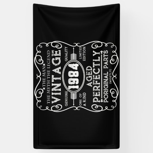 ヴィンテージ1984年男神話伝説37誕生日 横断幕 (縦)