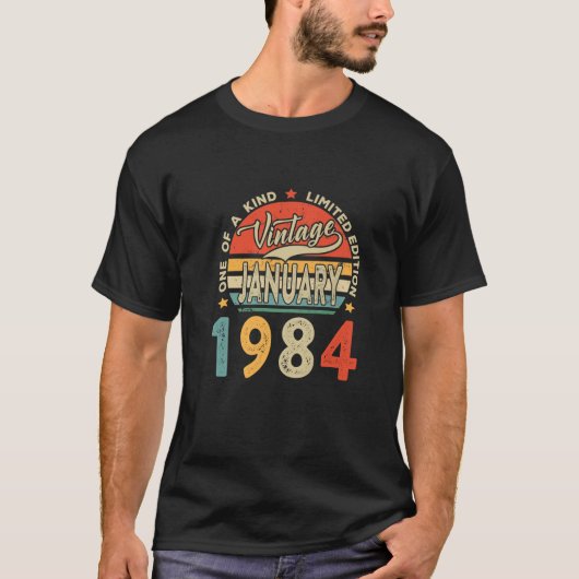 ヴィンテージ1984年1月38日Bday Limited Edition 38 Tシャツ (正面)