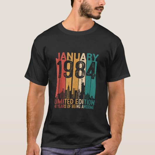 ヴィンテージ1984年1月40日40歳 Tシャツ (正面)