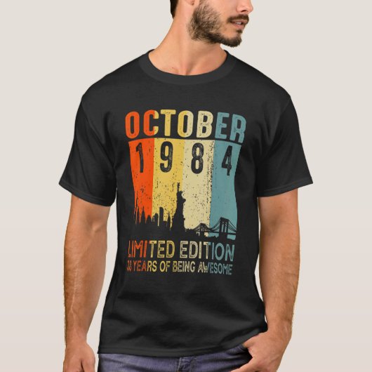 ヴィンテージ1984年10月38日38誕生日 Tシャツ (正面)