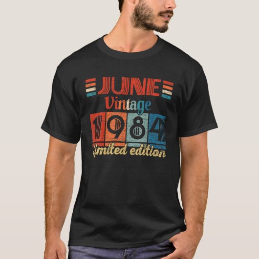 ヴィンテージ1984年6月38誕生日ギフト38歳 Tシャツ (正面)