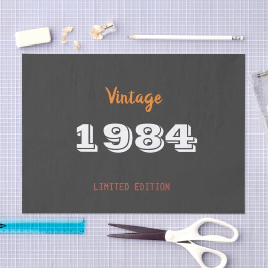 ヴィンテージ1984限定版40th誕生日プレゼント 薄葉紙 (クラフト)