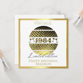 ヴィンテージ1984 40歳の誕生日金ゴールド カード (正面/裏面インサイチュ)