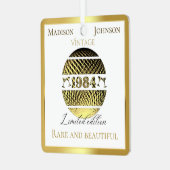 ヴィンテージ1984 40歳の誕生日金ゴールド メタルオーナメント (正面左)