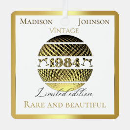 ヴィンテージ1984 40歳の誕生日金ゴールド メタルオーナメント