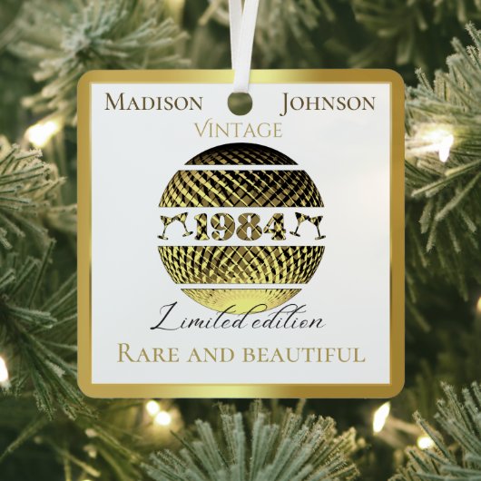 ヴィンテージ1984 40歳の誕生日金ゴールド メタルオーナメント (インサイチュ)