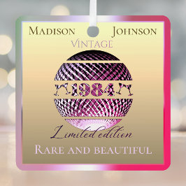 ヴィンテージ1984 40th誕生日ピンク メタルオーナメント