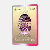 ヴィンテージ1984 40th誕生日ピンク メタルオーナメント (正面左)