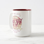 ヴィンテージ1984 40th誕生日レトロカップマグカップ ツートーンマグカップ (正面左)