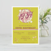 ヴィンテージ1984 40th誕生日レトロパーティの招待状 招待状 (スタンド正面)