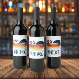 ヴィンテージ1985レトロストライプサン ワインラベル