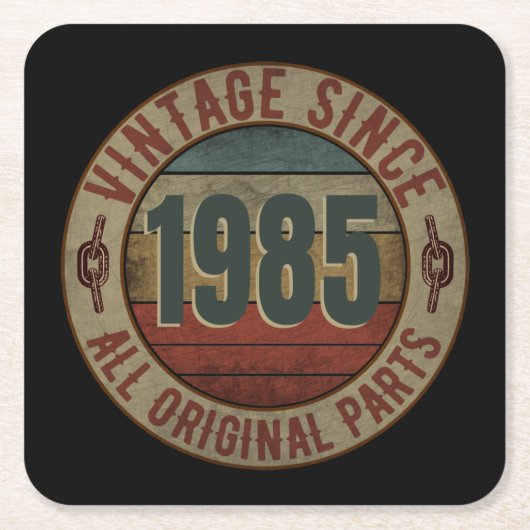 ヴィンテージ1985年以来すべてのオリジナル部品。 スクエアペーパーコースター (正面)