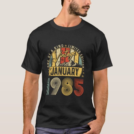 ヴィンテージ1985年1月40th誕生日ヴィンテージメンズウォム tシャツ (正面)