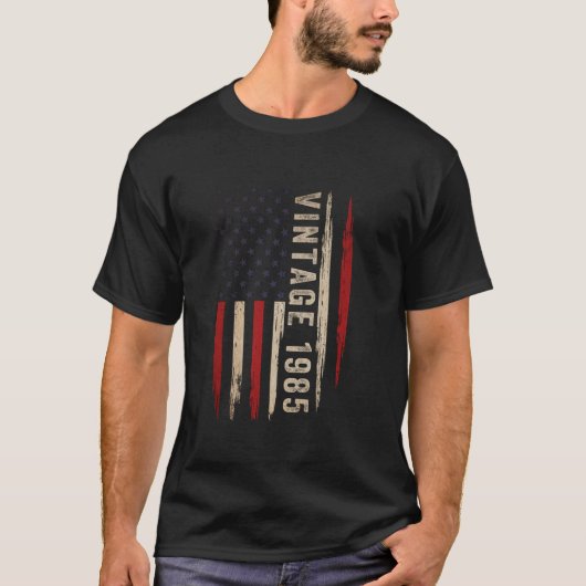 ヴィンテージ1985年40th Birthday American Flag 40年 Tシャツ (正面)