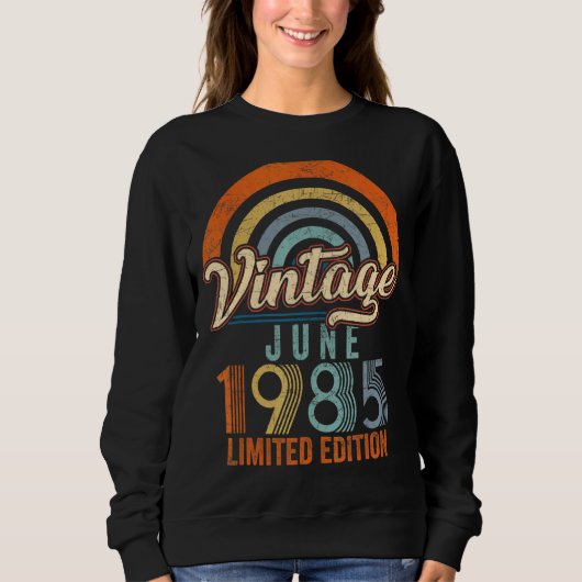 ヴィンテージ1985年6月37日誕生日 スウェットシャツ (正面)