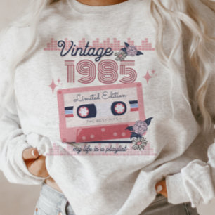 ヴィンテージ1985限定版音楽カセットレトロ スウェットシャツ