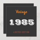 ヴィンテージ1985限定版40th誕生日プレゼント 招待状 (正面/裏面)