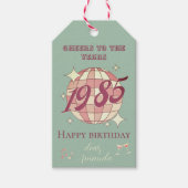 ヴィンテージ1985 39th 40th誕生日パーティの招待状 ギフトタグ (正面)