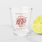 ヴィンテージ1985 40th誕生日レトロパープル ショットグラス (正面)