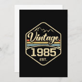 ヴィンテージ1985 Est 36誕生日ギフト 招待状 (正面/裏面)