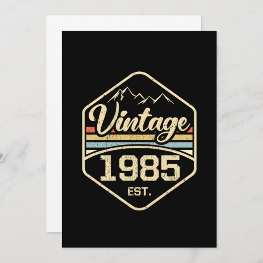 ヴィンテージ1985 Est 36誕生日ギフト 招待状 (正面/裏面)