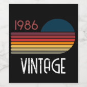 ヴィンテージ1986レトロストライプサン ワインラベル (シングルラベル)