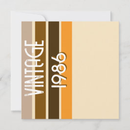 ヴィンテージ1986レトロストライプ ブラウンタン ヴィンテージ 招待状