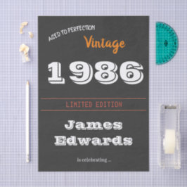 ヴィンテージ1986レトロティッシュペーパー- 40th Birthday 薄葉紙