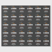 ヴィンテージ1986レトロ包装紙- 40歳の誕生日 ラッピングペーパー (フラット)