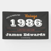 ヴィンテージ1986レトロ誕生日40th 横断幕 (横)