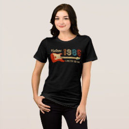 ヴィンテージ1986年 40歳の誕生日 エレキギターベーシスト トライブレンドTシャツ