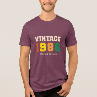 ヴィンテージ1986限定版レトロ誕生日デザイン トライブレンドＴシャツ