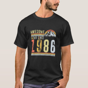 ヴィンテージ1986 36番目の誕生日脂肪以来の素晴らしい父 Tシャツ