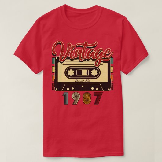 ヴィンテージ1987素晴らしがカセットテープにヒット Tシャツ (デザイン正面)
