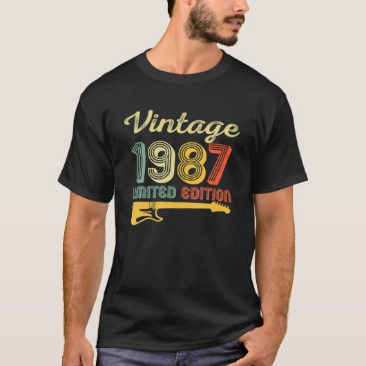 ヴィンテージ1987誕生日ギター35誕生日35 Tシャツ (正面)