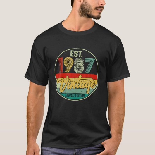 ヴィンテージ1987 35誕生日装飾男性女性 Tシャツ (正面)
