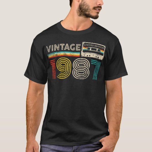 ヴィンテージ1987 37誕生日ギフト37歳Cass Tシャツ (正面)