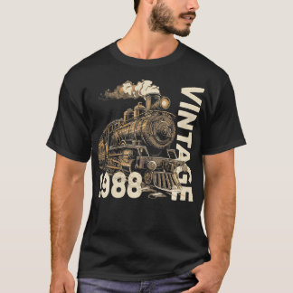 ヴィンテージ1988スチームパンク蒸気機関車36th tシャツ