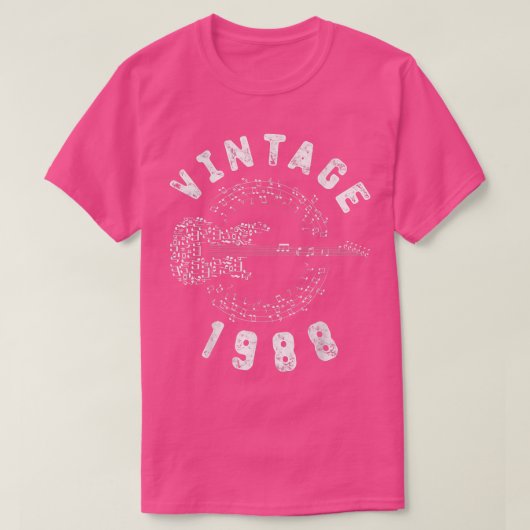ヴィンテージ1988誕生日限定版ギター音楽 Tシャツ (デザイン正面)