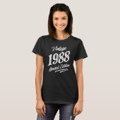 ヴィンテージ1988 34歳レトロ34誕生日グラフ Tシャツ (正面フル)