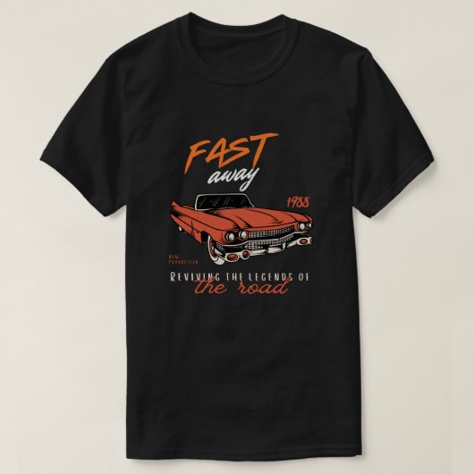 ヴィンテージ1988 Fast CarグラフィックTシャツデザイン Tシャツ (デザイン正面)