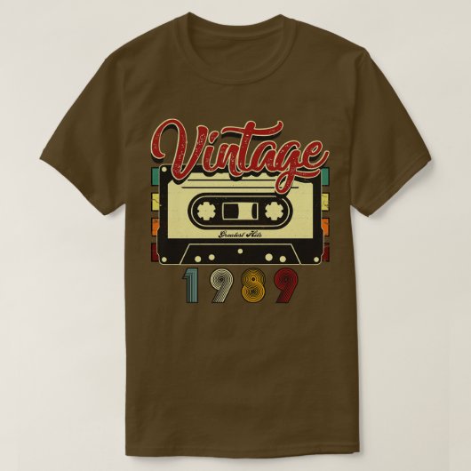 ヴィンテージ1989が素晴らしカセットテープにヒット Tシャツ (デザイン正面)